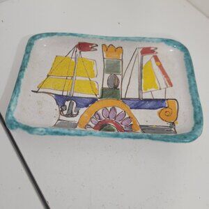 Vintage Italian Desimone Italy Stamped MCM Art Pottery Dish
